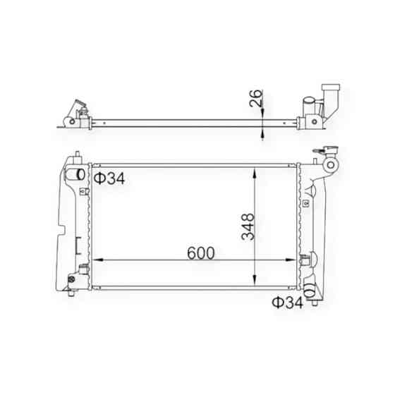 Радіатор двигуна Тойота Corolla 1.6-1.8VVT-i (01-08) охолодження Мукачево