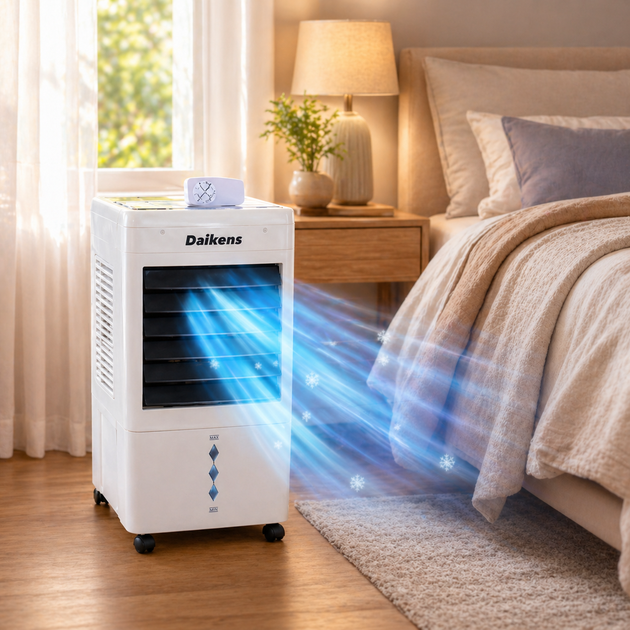 Охладитель воздуха напольный Daikens 3800W 8л + увлажнитель + вентилятор Белый Киев - изображение 7