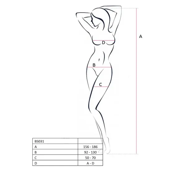 Бодістокінг Passion BS031 white, комбінезон з відкритими грудьми Львів