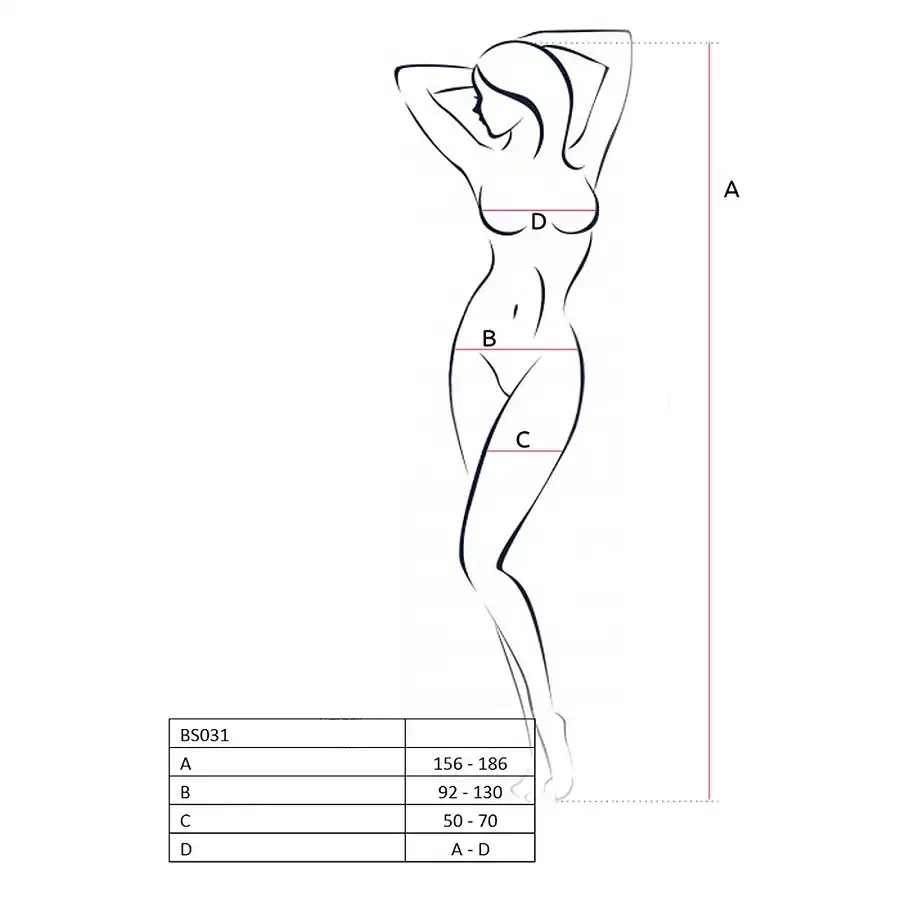 Бодістокінг Passion BS031 white, комбінезон з відкритими грудьми Львів - фото 4