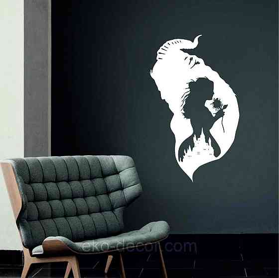 Декоративное настенное Панно «Красавица и чудовище», Декор на стену 110*66 см, Белый Киев