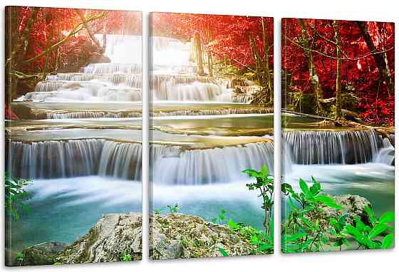 Модульная картина Природа Водоспад Аrt-191_3А 70x130 см Киев
