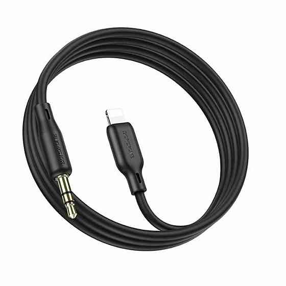 Аудiо кабель BOROFONE BL18 iPhone silicone цифровий audio conversion cable, колір чорний BL18B Одеса