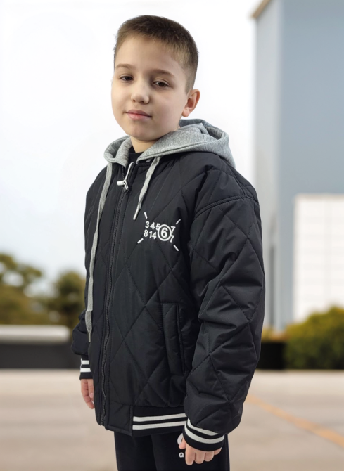 Куртка бомбер черная для мальчиков 122,128,134,140 Николаев - изображение 3