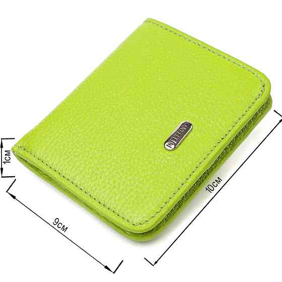 Яскравий жіночий гаманець невеликого розміру з натуральної шкіри CANPELLINI 21799 Салатовий Київ
