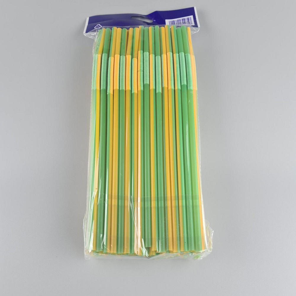 Трубочка-соломка для напитков с гофрой d6,0 -26см Желто-зеленая  Артистик (100 шт) Харьков - изображение 3