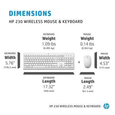 Комплект HP 230 Wireless UA White (3L1F0AA) Вінниця