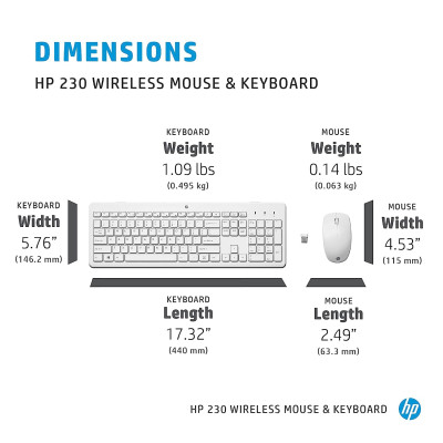 Комплект HP 230 Wireless UA White (3L1F0AA) Винница - изображение 2
