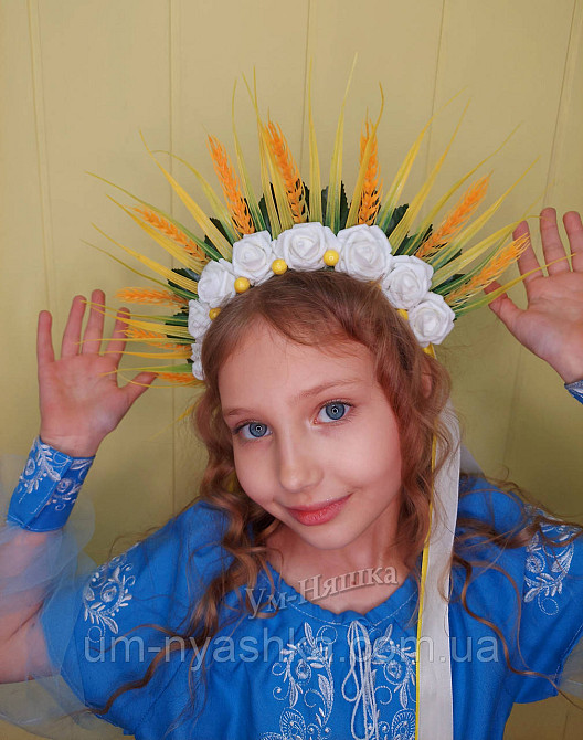 Віночок з колосками та стрічками Обідок обруч з квітами "Колоски" Кривий Ріг - фото 6