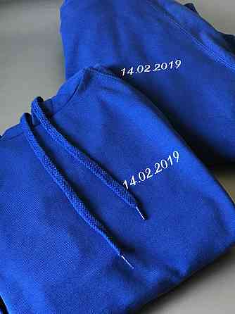 Яскраво сині Парні толстовки для хлопця та дівчини з датою Вашої річниці Чернівці