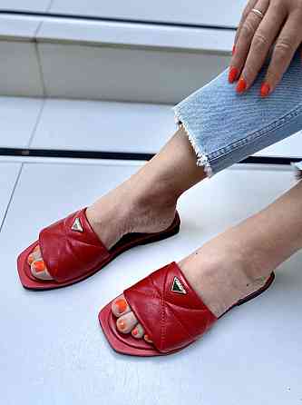 Виконт Шльопанці жіночі VIKONT 99-27-1 червоні (літо, шкіра натуральна) (4509) Коломыя