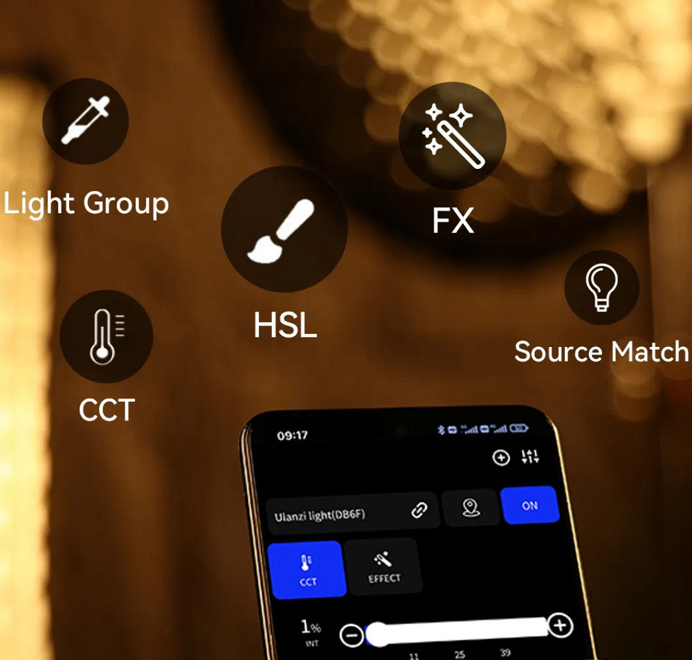 Постійне світло 200Вт 2700-6500К Ra 95+ бездротове керування Ulanzi VL-200Bi Київ - фото 4