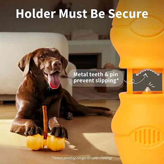 Держатель для bully sticks Chewise CHM201 Желтый Heavy Duty BPA-free Противозадыхающий для собак всех размеров Киев