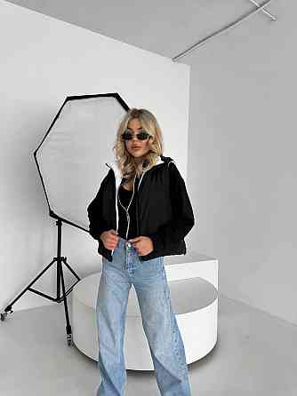 Жіноча двостороння жилетка з кулісками з боків і кишенею плащівка емі + силікон Чорний, 46/48 Одеса