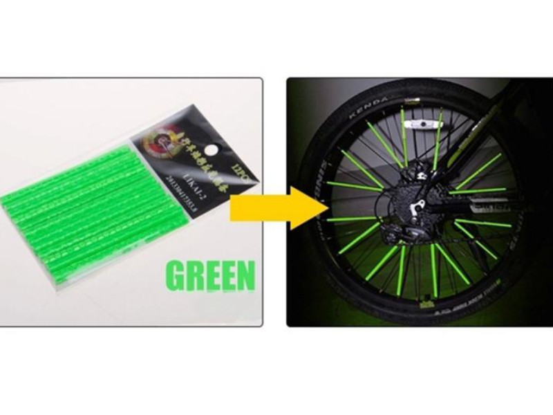 Светоотражающие накладки на спицы Feel Fit зеленые Бровары - изображение 3