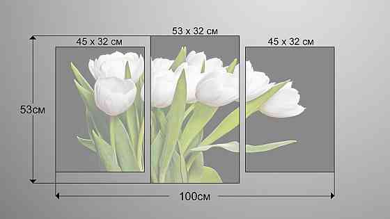 Модульна картина Квіти Тюльпани (53х100см) Art-86_3 Київ