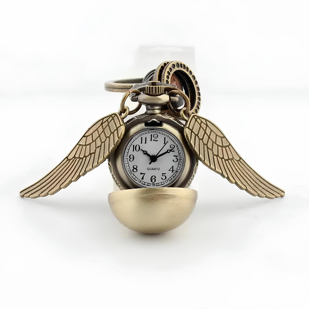 Часы-брелок Снитч RESTEQ — кварцевые часы в форме золотого снитча из Гарри Поттера, стильный аксессуар для поклонников волшебного Киев - изображение 1