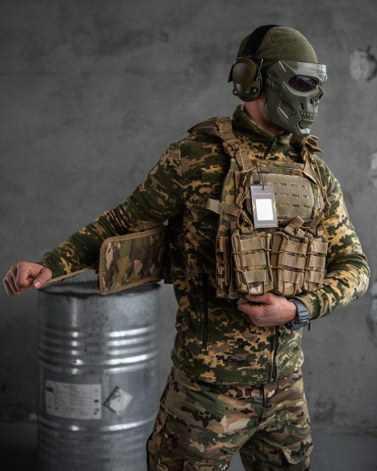 Военая плитоноска мультикам 4 сброса с подсумками в сборе Одесса - изображение 13