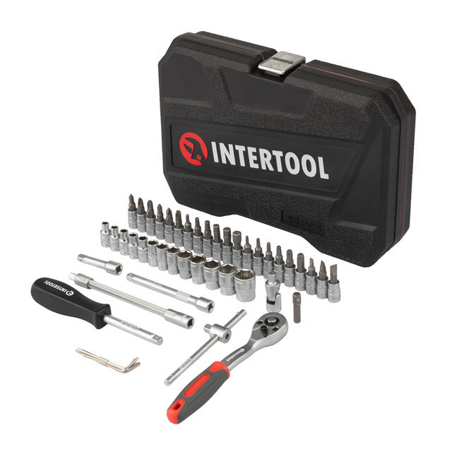 Набір інструментів 1/4" 48од (ET-6046SP) INTERTOOL ET-9048 Київ - фото 3