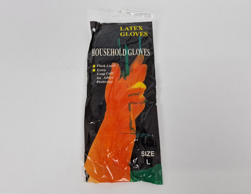 Рукавиці господарські гумові латексні "LATEX GLOVES" (розмір L) (1 пачка) Харків - фото 1
