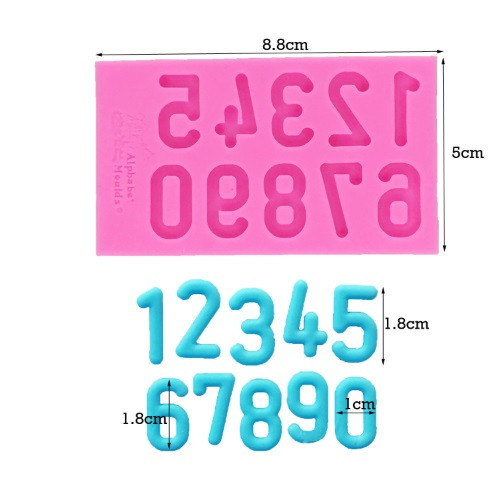 Молд силіконовий Цифри 88 на 50 мм рожевий Київ - фото 5