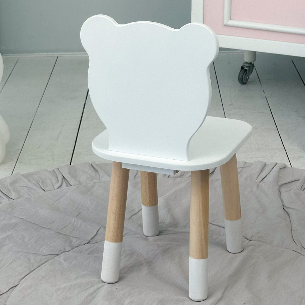 Дитячий стільчик ведмедик 26.5х26х25см, стілець для дітей, білий Київ - фото 2