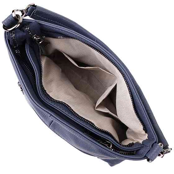 Жіноча сумка на два відділення з натуральної шкіри Vintage 23016 Синій Київ