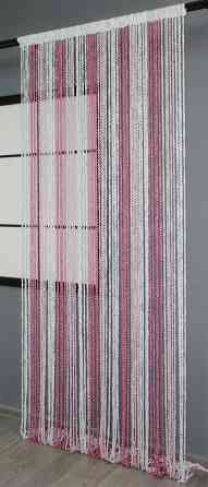 Штори-нитки спіраль з люрексом Білий з малиново-рожевим 300х300см 1 шт (61-057) Київ