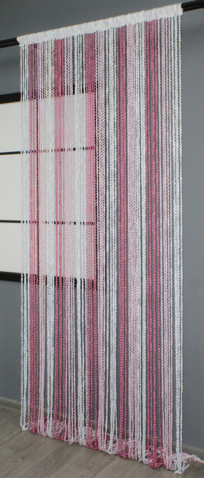 Штори-нитки спіраль з люрексом Білий з малиново-рожевим 300х300см 1 шт (61-057) Київ - фото 4