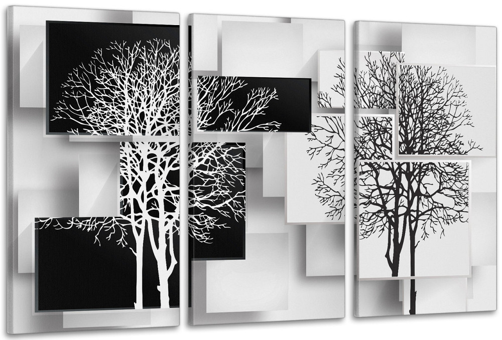 Модульна картина у вітальню/ спальню   Чорне-Біле     ART-062_3A Київ - фото 1