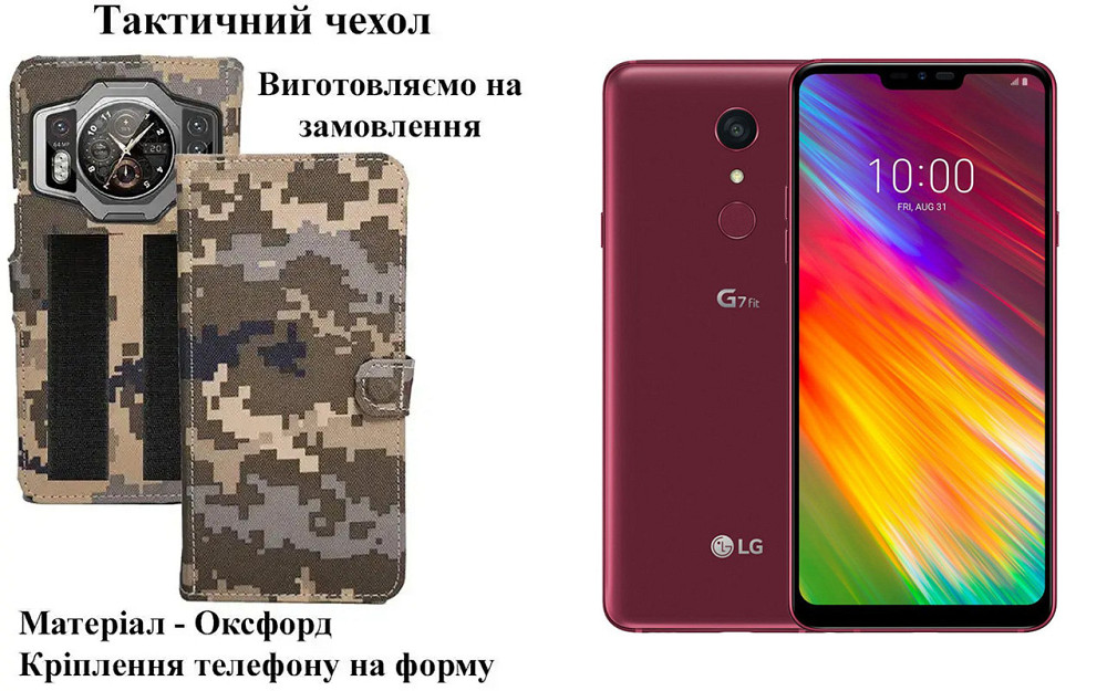 Тактический чехол для HTC Desire 22 Pro 5G, крепится к снаряжению на липучке Киев - изображение 1