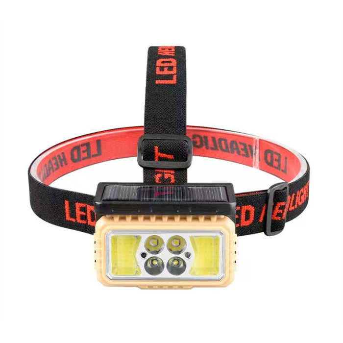 Ліхтар налобне червоний світло Type-C Solar із сенсорним датчиком та сонячною панеллю зарядки від сон Одеса - фото 1