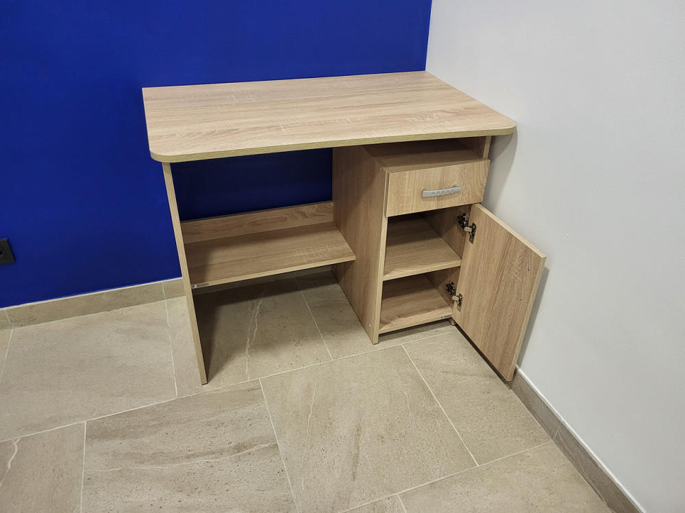 Маленький письменный стол для детей школьника, подростка с тумбой 90 см Дуб Сонома Львов - изображение 5