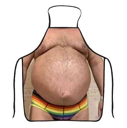 Передник с приколом с голым мужским торсом 80 на 60 см разноцветный Киев