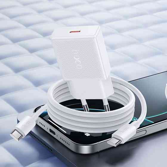 Сетевое зарядное устройство с кабелем HOCO N72 Speed single-port PD20W ultra-thin charger set(C to C)(EU) Одесса