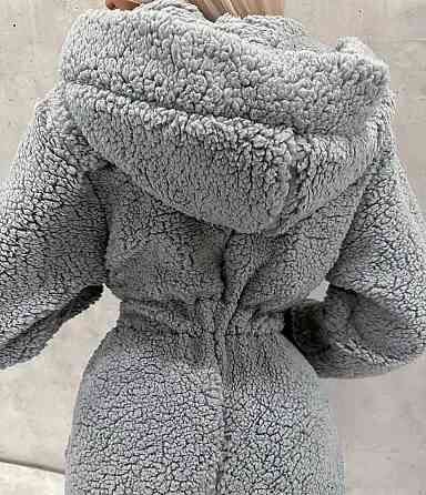 Жіночий теплий затишний комбінезон із капюшоном із хутра тедді Графіт, 46/48 Одеса