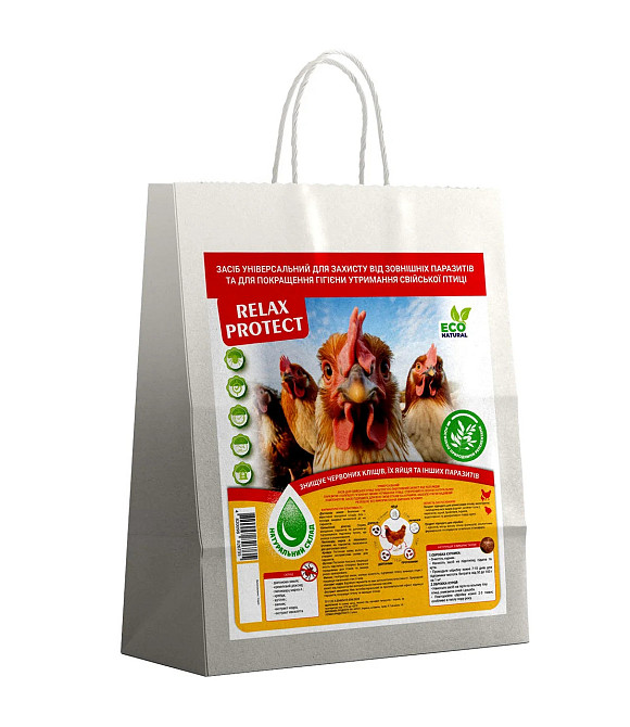 Універсальний засіб Релакс Протект RelaxProtect для захисту від паразитів у сільськогосподарської птиці та курників 10 кг, Круг Вінниця - фото 1