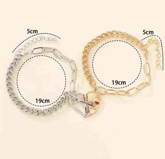 Подарочный набор для мужчин и женщин: 2парные часы с 2 оригин браслетами- диам. 4см, длин 23см, шир. рем. 2см Киев