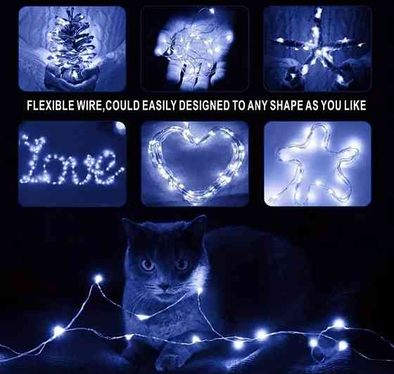 Гірлянда Роса 5 м 50 led з usb  Холодний білий Сміла