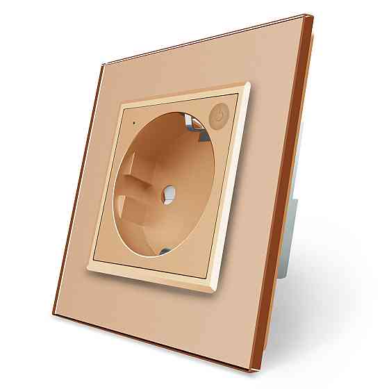 Розумна розетка ZigBee з заземленням Livolo золото (VL-FCTC16AZ-2BP) Коломыя