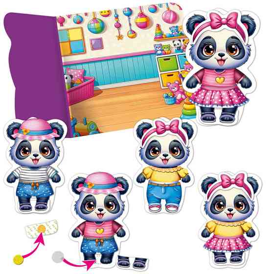 Гра розвиваюча з липучками "Пандочка" VT1320-05, 9 елементів одягу Вінниця