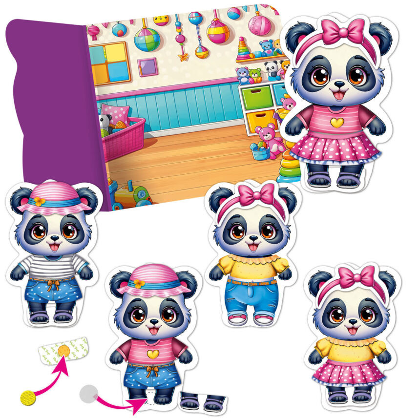 Гра розвиваюча з липучками "Пандочка" VT1320-05, 9 елементів одягу Вінниця - фото 2