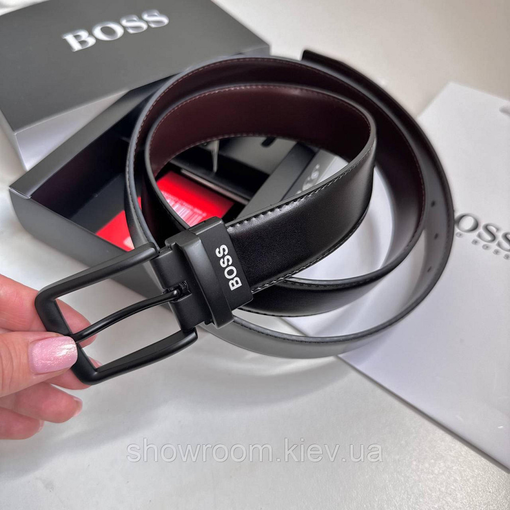 Чоловічий двосторонній ремінь та дві пряжки Boss (203-1) Київ - фото 5