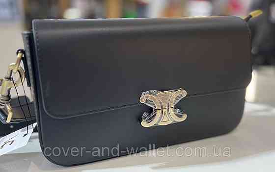 Стильна жіноча сумка середнього розміру з італійської шкіри (чорна) Virginia Conti Київ