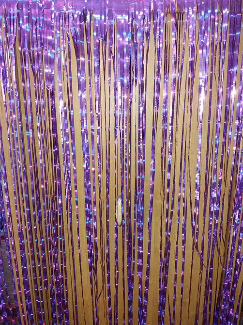 Дощик для фотозони з голограмою 2 м на 1 м фіолетовий Київ - фото 2