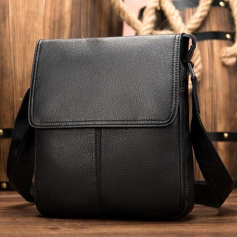 Сумка-месенджер шкіряна Чорна (Vintage) Київ - фото 3