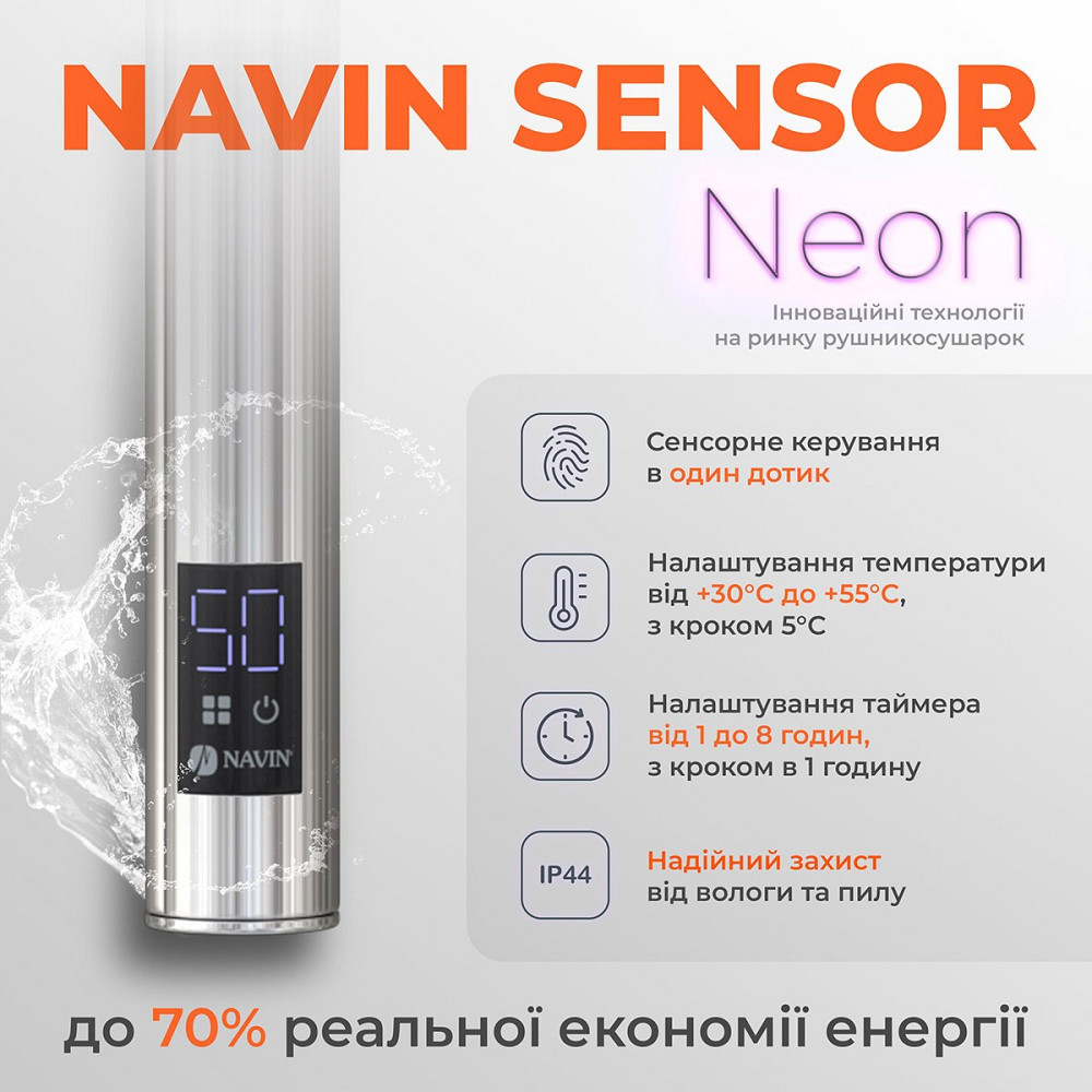 Електрична рушникосушка Navin Retro 500х1000 Sensor з Wi-Fi, права Київ - фото 9