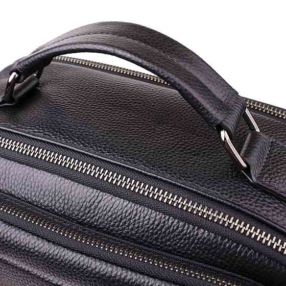 Багатофункціональний рюкзак для чоловіків з натуральної шкіри Vintage 23044 Чорний Київ