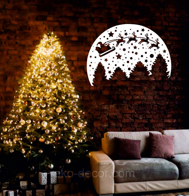 Декоративное настенное Панно «Новый год», Декор на стену 90*65 см, Белый Киев - изображение 4