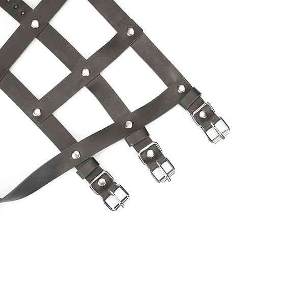 Кожаная портупея для голеностопа со шпорами Liebe Seele Leather High Heel Ankle Harness Silver Sex Aura Киев
